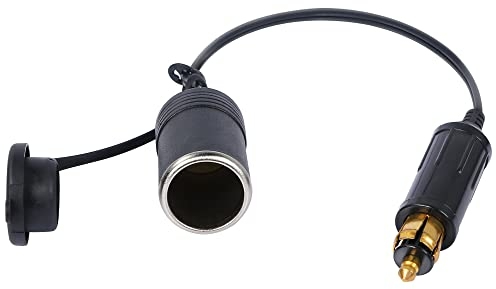 YACSEJAO Hella (Din) a Adaptador de encendedor de cigarrillos estándar - Extensión de cable, Enchufe europeo macho DIN Adaptador de encendedor de cigarrillos Enchufe 12V 24V para motocicleta y camión