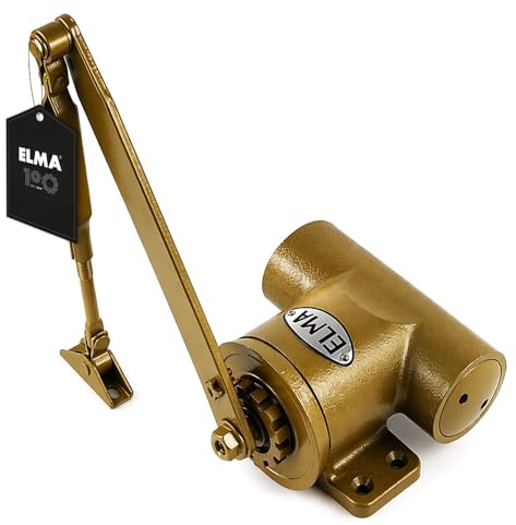 ELMA Cierrapuertas Hidráulico 45 kg | Cierre Automático Regulable para Puertas | Instalación Fácil | Para Puertas Derecha e Izquierda | Incluye Accesorios de Montaje