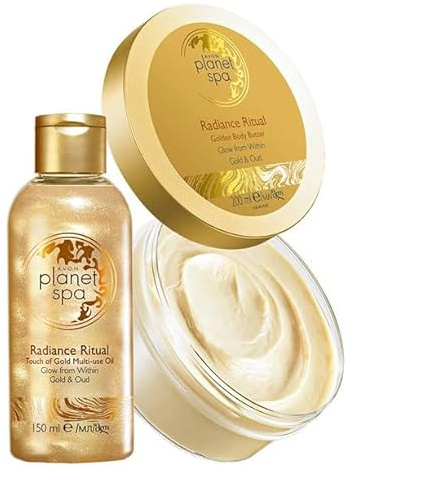 Avon Planet Spa Radiance Rituals Gold Körperpflegeset Körperbutter& 3in1 Öl