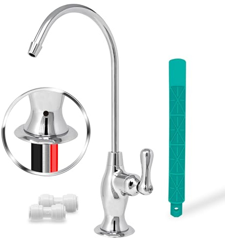 Metpure RO Faucet RO-FW148 Osmoseur Robinet, Système de filtration d'eau potable avec bec verseur (chromé) avec tube pré-inséré et clé