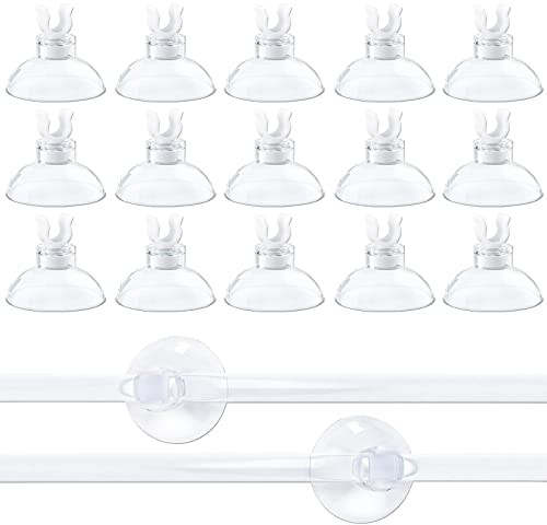 MIPIACE 50 Stück Aquarium Saugnapf Clips Saugnäpfe Aquarium Transparent Klein Aquarium Saugnapf Halter für 4-6mm Aquarien Luftschlauch