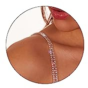 IYOU Cinghie per Reggiseno con Strass Lucidi in Oro Rosa per Reggiseno Biancheria Intima Bikini in Cristallo Accessori per Donne (2 Pezzi)