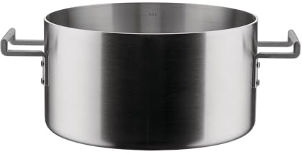 Alessi Convivio DC101/24 - Trilamin Design-Kasserolle mit Zwei Griffen, Geeignet für Induktion, Edelstahl und PVD mit Magnetischem Stahlboden, 24 cm, Satiniert
