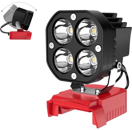 Azocek LED Work Light Compatible with Milwaukee 18V Battery 6000LM Lighting