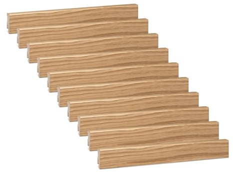 Vorteilspack KGM Sockelleiste Modern - Furnierte Massivholz-Sockelleiste in Eiche lackiert - Maße: 2400 x 16 x 40 mm - 10 Stück / 24M