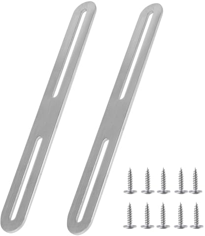 Staffa Piatta Forata Piastra di GiunzionePiatta 360mm Piastra Forata Acciaio Inox Piastre di Giunzione Metalliche per Fissaggio Mensola Supporto Mobili (Argento, 2 pcs)