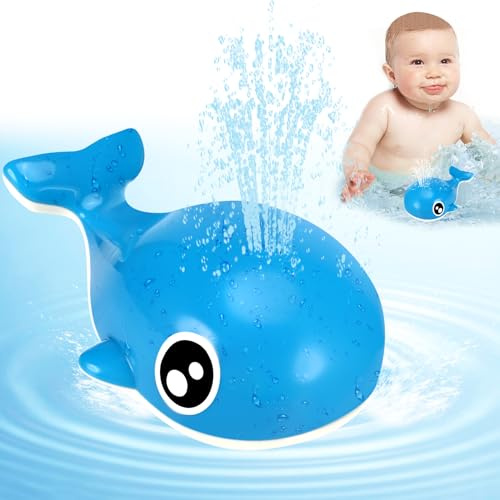 Collazoey Baby Bad Spielzeug,Wal-Badespielzeug für Kinder, leuchtender Springbrunnen, Sprinkler, Pool-Badewannenspielzeug,für Kleinkinder und Kinder von 1 bis 3 Jahren