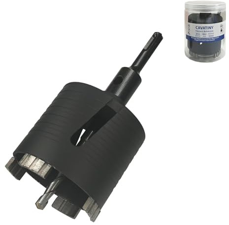 CAVATINY Diamant Bohrkrone Dosensenker 82mm, Segmenthöhe 10mm mit M16-Aufnahme 80 mm Nutzlänge, SDS-plus Adapter, Bohrkrone für Beton Vollziegel Hohlziegel Mauerwerk Kalksandstein Poroton