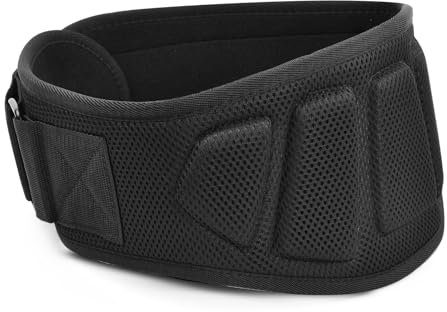 Gewichthebergürtel, Fitness Gürtel Herren Damen S-XL, Rückenstützgürtel Gym Verstellbarer mit Speed Fit Verschluss, Gebogener Gepolstert Lendenwirbelsäule Gürtel, Trainingsgürtel Bodybuilding (L)