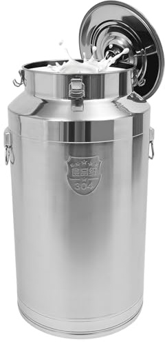 Milchkanne, 304 Edelstahl Milchkanne, 76L/88L Versiegelter Eimer mit Deckel und Tragebügel, für Kantine, Frühstücksrestaurant, Zuhause, Milchladen, Restaurant (88L)