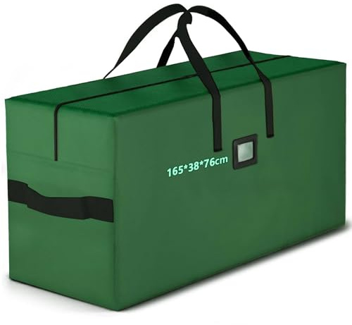 ENCOUN Auflagentasche Gartenauflagen, XXXLAufbewahrungstasche Wasserdichte, 165*38*76CM Aufbewahrungstasche für Auflagen 600D Oxford, UV-Beständiges Auflagentasche für Polsterauflagen, Weihnachtsbaume