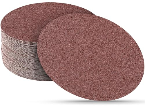 Sruhrak 30 Pièces Disque de Ponçage, 180 mm Rond Disques Abrasifs à Non Trous Papier Poncer à Grain 100 pour Ponceuse Murale Girafe
