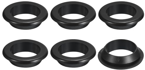 QUARKZMAN 6 Stück Kabeldurchführung Gummitülle rund, 35mm ID 40mm Bohrloch Doppelseitige Firewall Karosseriestopfen Blindstopfen Gummi, Schwarz