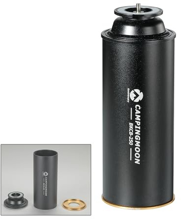 CAMPINGMOON Butane Stove Adapter w/Cassette Gas Can Shape for Standard Camping Canister with EN417 Lindal Valve Small Propane Tank BKCB-250 (Gas not included)