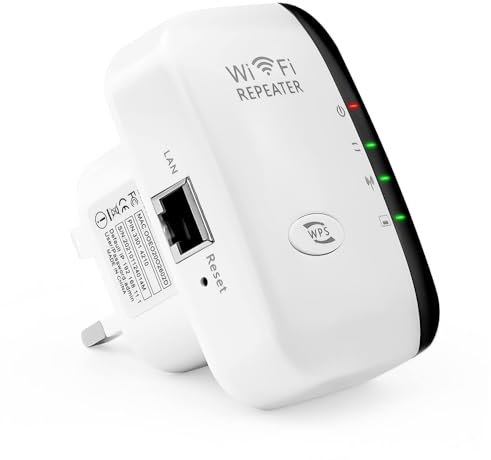 Wzcolit 2025 Newest WiFi Extender Booster,Home and Garden Wireless Signal WIFI Boosters,WiFi Repeater,Wireless Internet booster with Ethernet Port,Support AP/RP Mode,Compatible with UK plug White
