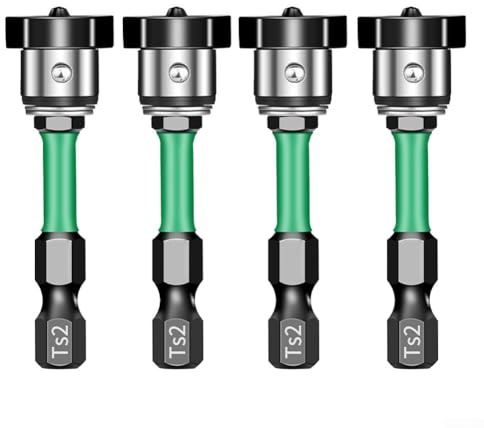 Besttoolifes 4 Stück Trockenbau-Schrauben-Tiefeneinsteller, PH2, magnetische Positionierungsschraubendreher-Bits, Sechskantschaft, Trockenbau-Schraubendreher-Bit-Set mit 50 mm Verlängerung,