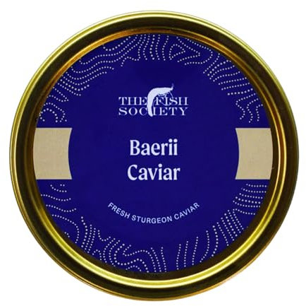 The Fish Society | Baerii Sturgeon Caviar | Fresh Italian Caviar from Family-Run Farm | Rich Flavour & Silky Texture | Sustainably Farmed | Ideal for Canapés & Gourmet Experiences (30g)