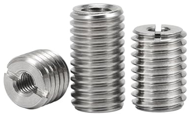 Innen Außengewinde Adapter Schraube Mutter M2 M 2,5 M3 M4 M5 M6 M8 M10 M12 Zu M4-M10 304 Edelstahl Einsatz Hülse Konverter Mutter(Length-10mm,Slotted M2.5-M4 5pcs)