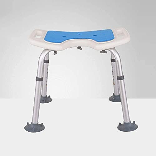 Höhenverstellbarer rutschfester Duschstuhl mit Armlehnen und Rückenlehne, tragbarer Badhocker für Erwachsene und Behinderte, Handicap-Duschhilfe