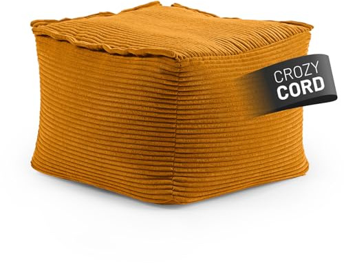 Lumaland Pouf modulaire en velours côtelé - Structure douce - Idéal pour canapés et décoration intérieure - Rembourré - Salon, etc. - 54 x 54 x 40 cm