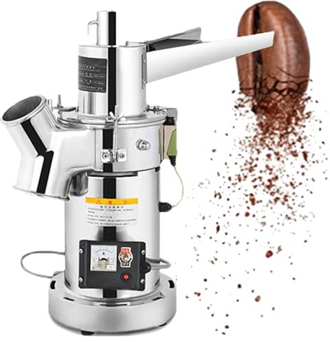Grain Mill Grinder Electric,High Speed Commercial Spice Grinder,Safety Stainless Steel Dry Grinder Machine for Flour Wheat Nut Corn Rice Pepper Herbs Coffee, Coffee,Twohammers