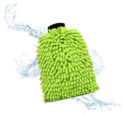 DU Life Gant de Lavage de Voiture, 1 Gant de Nettoyage de Voiture en Microfibre, sans Traces, Anti-Rayures, Super Absorbant, Doux 3 en 1 avec côté Poli,