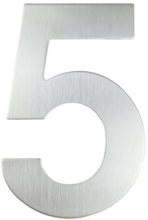 Numero Civico Esterno Numero civico grande da 15/20/30 cm, in acciaio inossidabile 304, numero e lettera, targa for indirizzo esterno, numero for porta esterna #0-9 Numeri Civici Esterni(Number 5,30cm