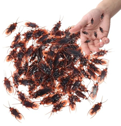 Yotlein Pack of 40 Pranks Simulation Cockroach Toys, Fake Cockroach Realistic Cockroaches Prank Novelty Plastic Cockroaches Look Real for Halloween, Cockroaches Prank Items