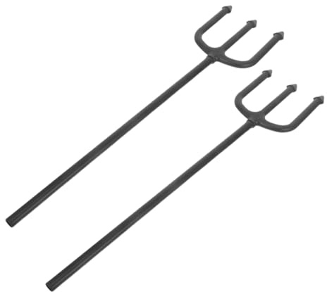 Hemobllo 2pcs Demon Fork Halloween Prop Black Plastic Devil Fork for Cosplay Stage Performance Decorative Use Comfortable Grip for Parties and Festivities