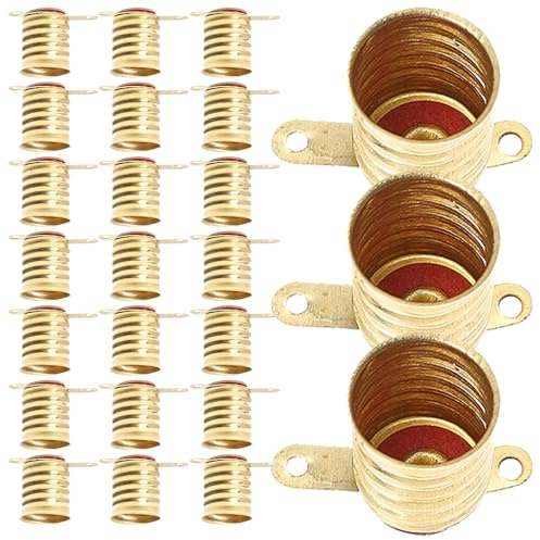 CTIRCHIU 25pezzi Base Lampada Mini Adattatore Vite Per Portalampada in Rame Supporto Per Lampadine Piccole Per Esperimenti Elettrici e Insegnamento Scientifico