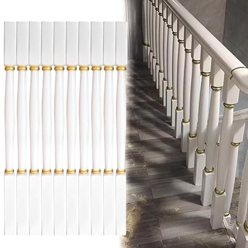 Kit de balustrade d'escalier en bois – 8 balustres d'intérieur noirs pour décoration d'escalier, piliers élégants pour balustrade moderne