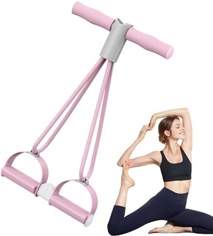 Puller de tobillo con banda elástica de pedal, 4 tubos de SIDA, cuerda de entrenamiento de fitness en casa, que ayuda a apretar la cintura, los brazos, las piernas y el abdomen, artículo de