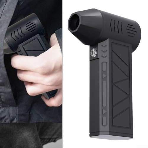 Zilimontt Souffleur turbo rechargeable USB avec moteur sans balais 130 000 tr/min et lumière LED pour le nettoyage de voiture, la maison et l'utilisation industrielle avec batterie de 4000 mAh (4000