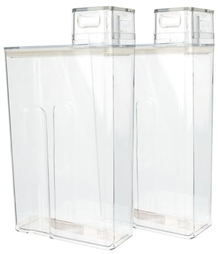 HOODANCOS 2 Stück Transparenter Waschmittelbehälter mit Luftdichter Aufbewahrung Großer Kapazität Praktisch für Pulver und Flüssigwaschmittel Robustes Material Handfreundliches Design