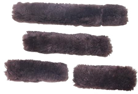 rockible Pferdehalfter Überzüge Set Halfter Abdeckung Plüsch Komfortpolster Nasenriemen Ersatzteile für Training Stall Reiten, Braun