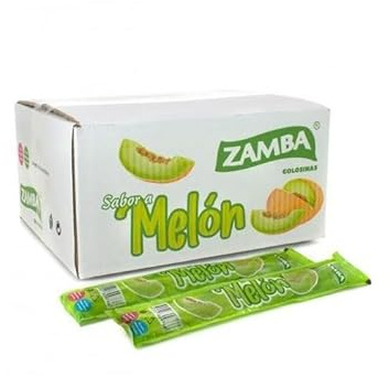 Polos Flash Zamba Melón 56 Unidades – Bebida para Congelar Infantil Sabor Melón Refrescante, Formato Ahorro Ideal para Verano, Sin Gluten y Sin Lactosa