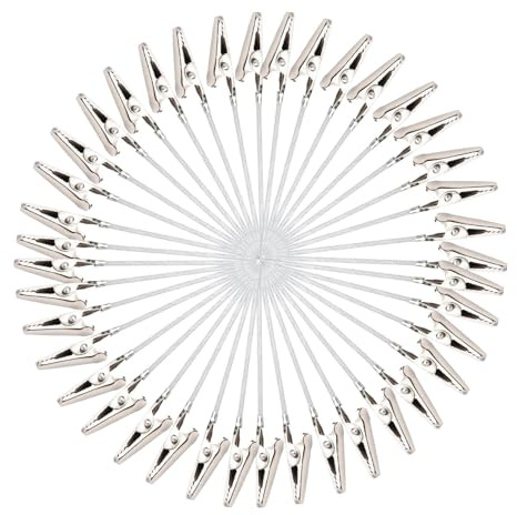 Fotohållare med klämma – 40-pack metallalligator med klämmor, set med lång stjärt, memo-kort och bildorganisatör, robusta hantverkspresentationstillbehör för vykort, placeringskort, kontorsskrivbord,
