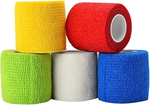 ATOMUS 5ST kohesivt bandage tatuering självhäftande bandage elastiskt fixeringsbandage engångs självhäftande elastiskt bandage 5,5 * 5cm