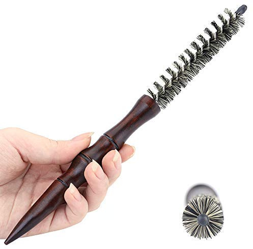 PERFEHAIR Small Round Hair Brush for Short Hair, Mini Boar Bristle Brush for Blow Drying - 0.7 Inch Diameter