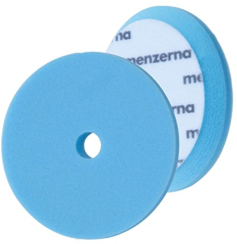detailmate Set - Menzerna Premium Wax Foam Pad - 150 mm - sehr weicher Polierschwamm - ideal zum Wachsen - blau + 1 Nitril - Schutzhandschuh