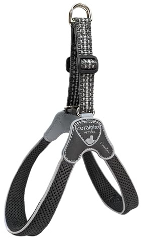 Coralpina Hunde- und Welpengeschirr, italienisches Design, weiches Airmesh, Größe XS, Schwarz