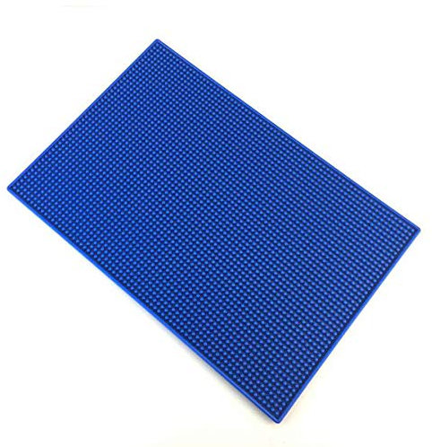 Welinks Tapis de bar en caoutchouc antidérapant pour barre de bar en verre, bleu, 30 x 45cm