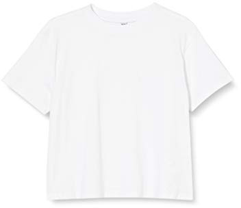 Build Your Brand Maglietta da Ragazza in Jersey Cropped, Bianco, 134-140 cm