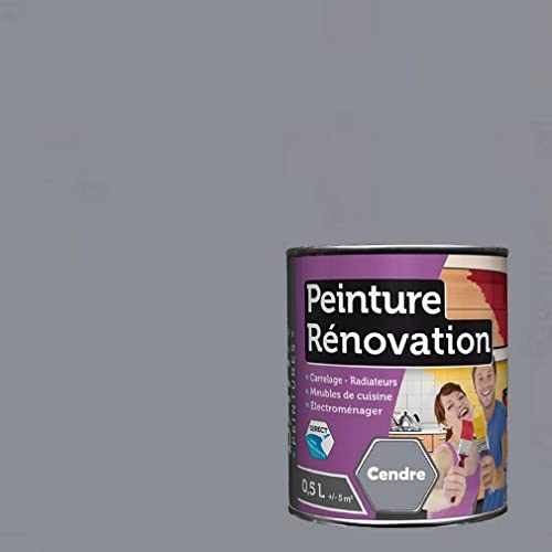 MadeInNature Renovierungsfarbe, sehr schwierige Oberflächen, direkt ohne Grundierung, Fliesen, Küchenmöbel, Heizkörper, Elektrohaushaltsgeräte (0,5 Liter für 3 m² in 2 Schichten, Asche)