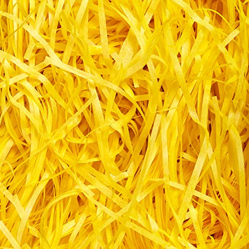 500g Gelb Geschreddertes Papier für Pakete und Geschenkbox | Weiches Geschenk Füllmaterial Geeignet für Jahrestag Jubiläum Geburtstag Hochzeit Ostern Weihnachten Neujahr