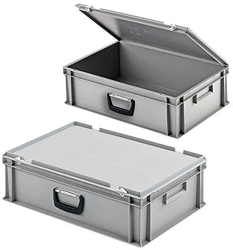 BRB 2 Eurokoffer/Gerätekoffer, stapelbar, LxBxH 600x400x185 mm, PP, grau