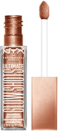 NYX Professional Makeup Flüssiger Lidschatten, 12 Stunden haltbar, Nicht flockend & kein Fallout, Mit Vitamin C, Ultimate Glow Shots, Golden Goji