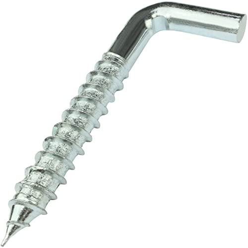 AERZETIX C58026 Satz von 10 Schraubhaken in form L zum einschrauben Ø8x60 mm