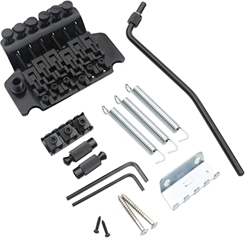 Pxyelec E-Gitarre Tremolo-Steg System für Floyd Rose E-Gitarre mit Sicherungsmutter, Schwarz