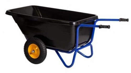 Kelberg Hofkarre 400 L – 2-Rad Stallkarre, 250 kg – stoßfeste Kunststoffmulde, pulverbeschichteter Rahmen, 4.00-8 6PR Luftreifen (Nadellager) – ideal für Mist, Heu, Laub, BAU & Garten